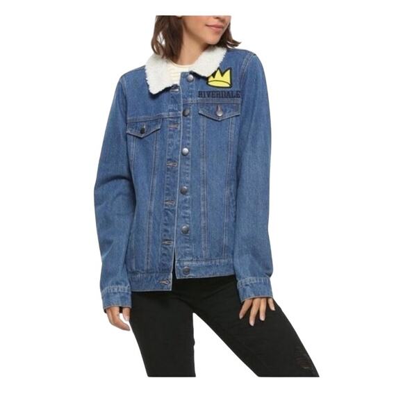 Riverdale Jug Head Archie Comic Sherpa Collar Denim Jacket Size 2X - Picture 1 of 4